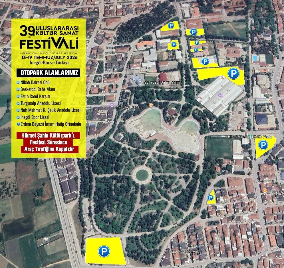 İnegöl Belediyesi’nden Festival Süresince Otopark Düzenlemesi